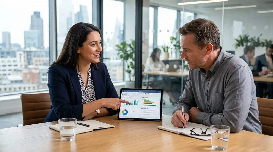 'Best IT Guys' Consultant talking to a client